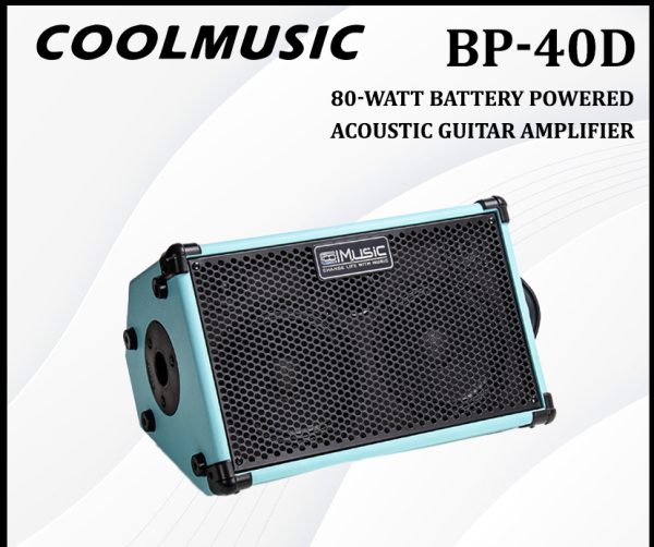 CoolMusic 80-Watt Battery Powered Acoustic Guitar Amplifier BP-40D
