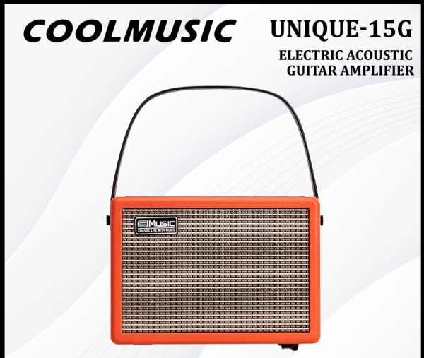 Cool Music 15-Watt Battery Powered Electric Acoustic Guitar Amplifier – Unique-15G